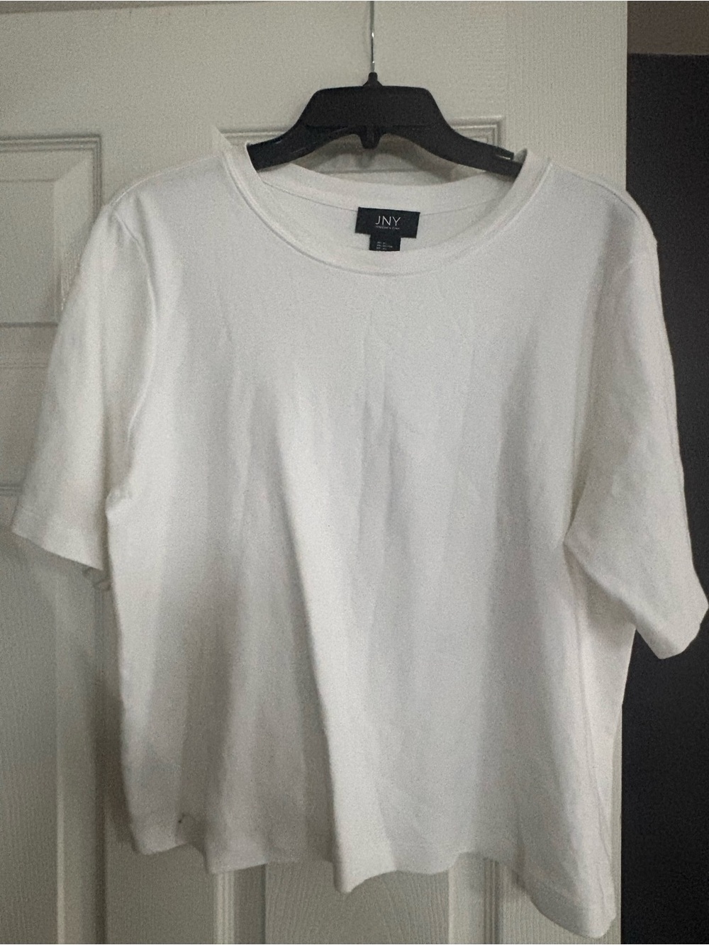 Jones New York White Short Sleeve Crew Neck Tee